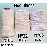 10 meter flat hvit elastisk tape 5 mm N°03