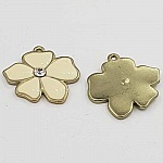 Emaljert metallblomst 25 mm elfenbein