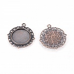 2 x 20mm kobber rød cabochon holdere, cabochon anheng 15290AS