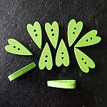 Treknapp, grønt hjerte N°02-05