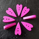 Hjerteknapp i tre lilla N°02-07