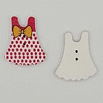 Hvit kjole med treknapper N°01-03