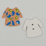 Beige kjole med treknapper N°02-02