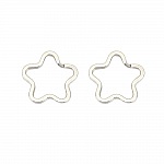 Blomsterformet nøkkelring Rustfritt stål 34 x 35 mm