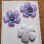 Sett med 3 blomster 5 kronblader Lilla stoffer