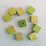 Wooden Bead Cube / Square 10 mm Grønn
