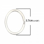 Oval nøkkelring Rustfritt stål 37 x 29 mm