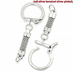 Nøkkelring i sølvfarget metall 6,2 cm