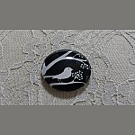 cabochon rundt glass 10mm fugler 021 