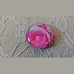 glass cabochon rund 20mm blomst 01-037 