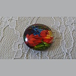 glass cabochon rund 20mm blomst 01-031 