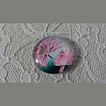 glass cabochon rundt 20mm blomst 01-025 