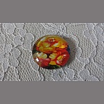 glass cabochon rund 20mm blomst 01-004 