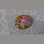 glass cabochon rund 25mm blomst 01-046 