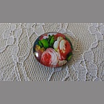 glass cabochon rund 25mm blomst 01-039 