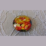 glass cabochon runde 25mm blomst 01-038 