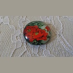 glass cabochon rund 25mm blomst 01-035 