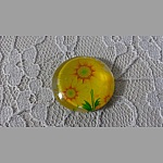 glass cabochon rund 25mm blomst 01-012 