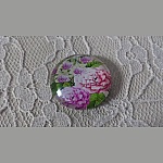 glass cabochon rund 25 mm blomst 01-011 