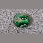 glass cabochon rund 25 mm blomst 01-008 