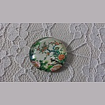 glass cabochon rund 25mm blomst 01-006 