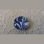 glass cabochon rund 25mm blomst 042 