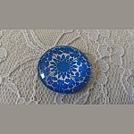 glass cabochon rund 25mm blomst 027 
