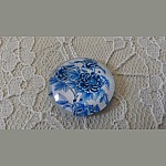 glass cabochon rund 25mm blomst 024 