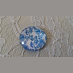 glass cabochon rund 25 mm blomst 014 