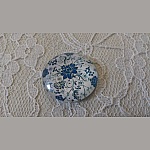 glass cabochon rund 25mm blomst 009 