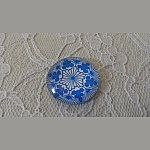 glass cabochon rund 25mm blomst 005 