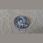 glass cabochon rund 25mm blomst 003 