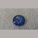 glass cabochon rund 25mm blomst 002 