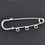 Brosjeholder Sølv 3 ringer 70x20mm N°003-par1 