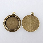 2 x 25mm bronse cabochonholdere, cabochon anheng 102AB 