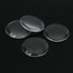 Cabochon rund 58 mm i klart glass