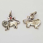 Stjernetegn charm Lion Silver Metal nr. 03 med rhinestones