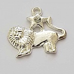 Stjernetegn charm Leo Silver Metal N°04 med rhinestones