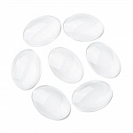 10 ovale cabochoner 25 x 35 mm i klart burrglass N°20