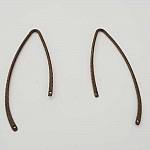 Stang buet metallstang forsølvet 2 ringer N°04 Bronse