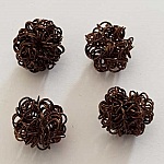 Perle ronde fil de fer métal fantaisie 30 mm Marron