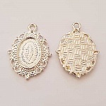 Support cabochon Ovale de 13 X 18 mm Argent N°03