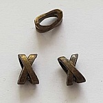 Perle passant rectangle pour cuir 06 mm Bronze N°03