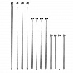 10 Clous à tiges à tête plates acier inoxydable 30 mm Argent