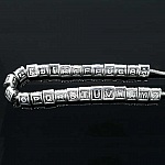 Perle triangle charms alphabet N°02 lettre F métal argenté 8x9 mm