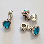 Breloque Pendentif Strass Bleu Turquoise N°1013-09