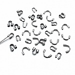 4 Fermoirs Forme Arc en 316 Acier Inoxydable Arc Argent Mat 5mm x 5mm