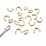 4 Fermoirs Forme Arc en 316 Acier Inoxydable Doré 7 mm x 5 mm