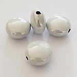 Perle Ronde Plate Blanc 01 17 mm