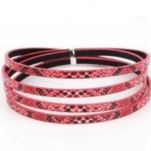 Lær 05 mm Fushia slangeskinn design 1 meter